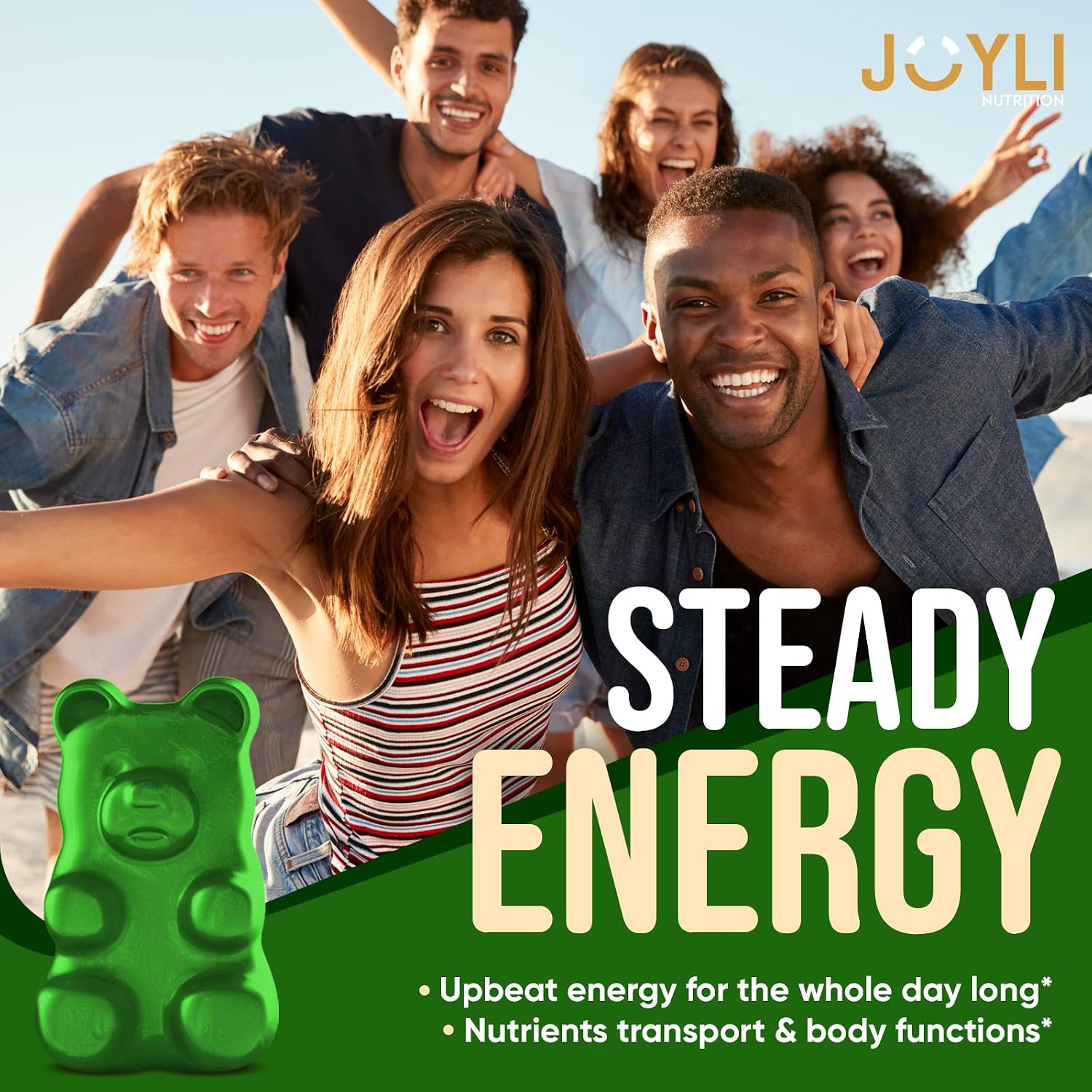 JOYLI Nutrition - Gominolas de Sea Moss para Adultos y Niños – Suplemento Vegano con Bladderwrack y Burdock Root – Sin Azúcar – 2 Paquetes de 60 Gominolas