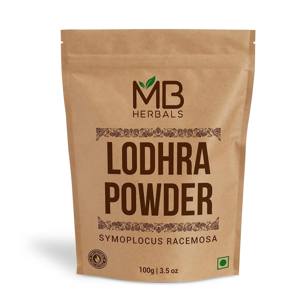 MB Herbals Lodhra Powder 100 g | Polvo de Symplocus racemosa | Complemento para el Cuidado de la Piel