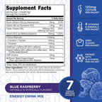 TransformHQ Boost Shot - Bebida en polvo con cafeína y vitaminas B, Blue Raspberry, 7 sobres