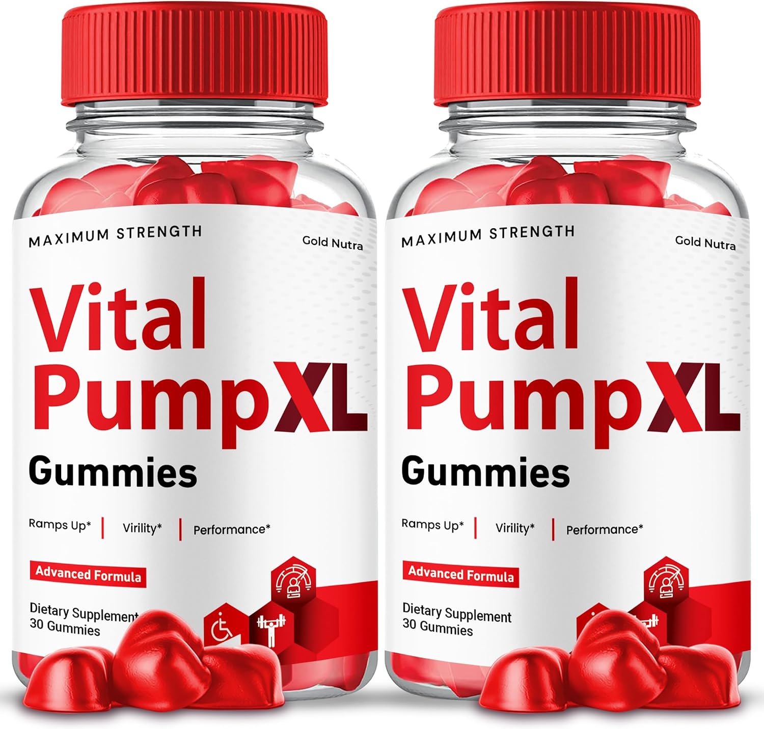 Vital Pump XL Gummies - Suplemento de Alto Rendimiento, Fórmula 100% Natural (2 Envases)