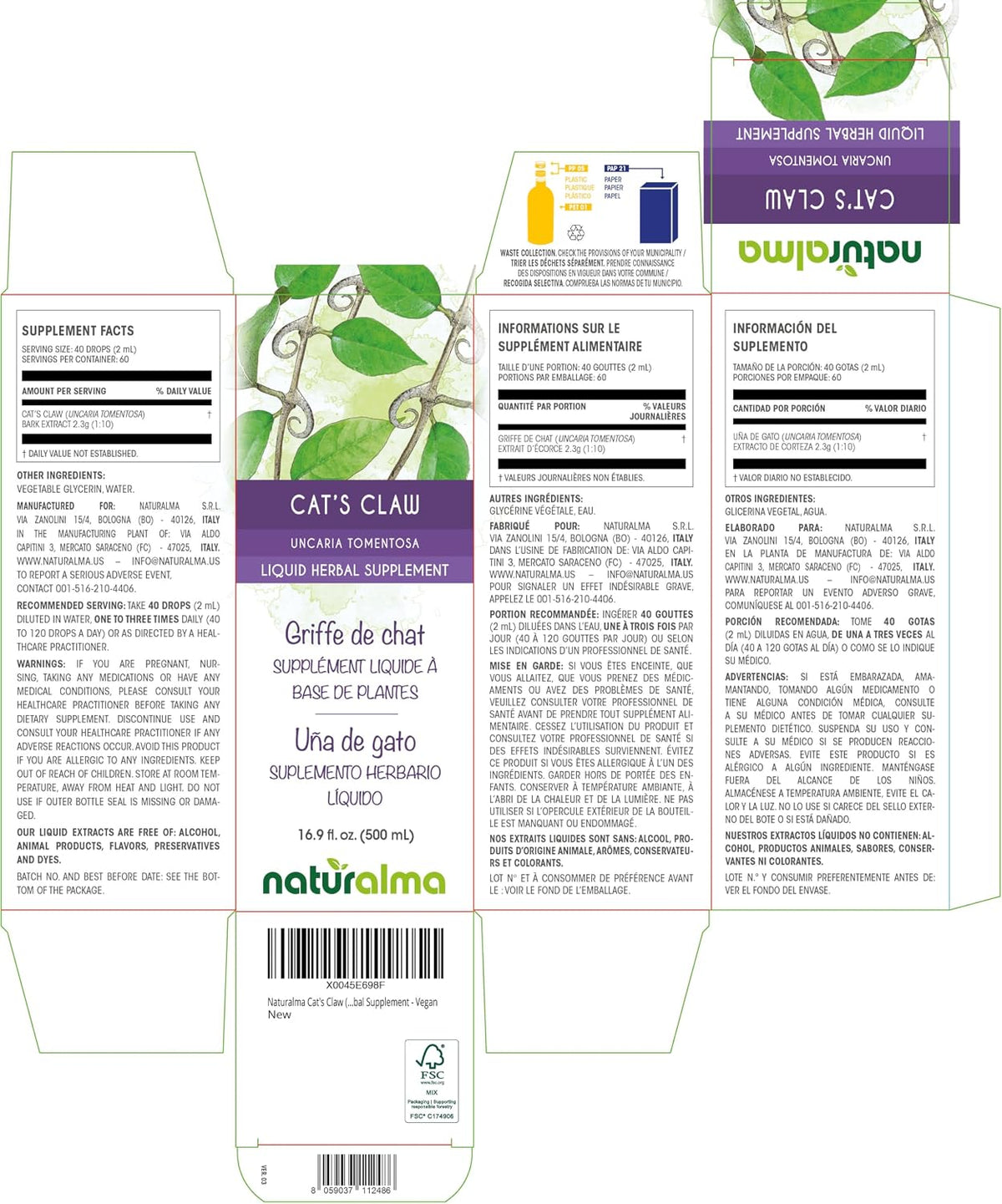 Naturalma Uña de Gato (Uncaria tomentosa) – Propiedades antioxidantes: contribuye a proteger las células frente al – Image 2