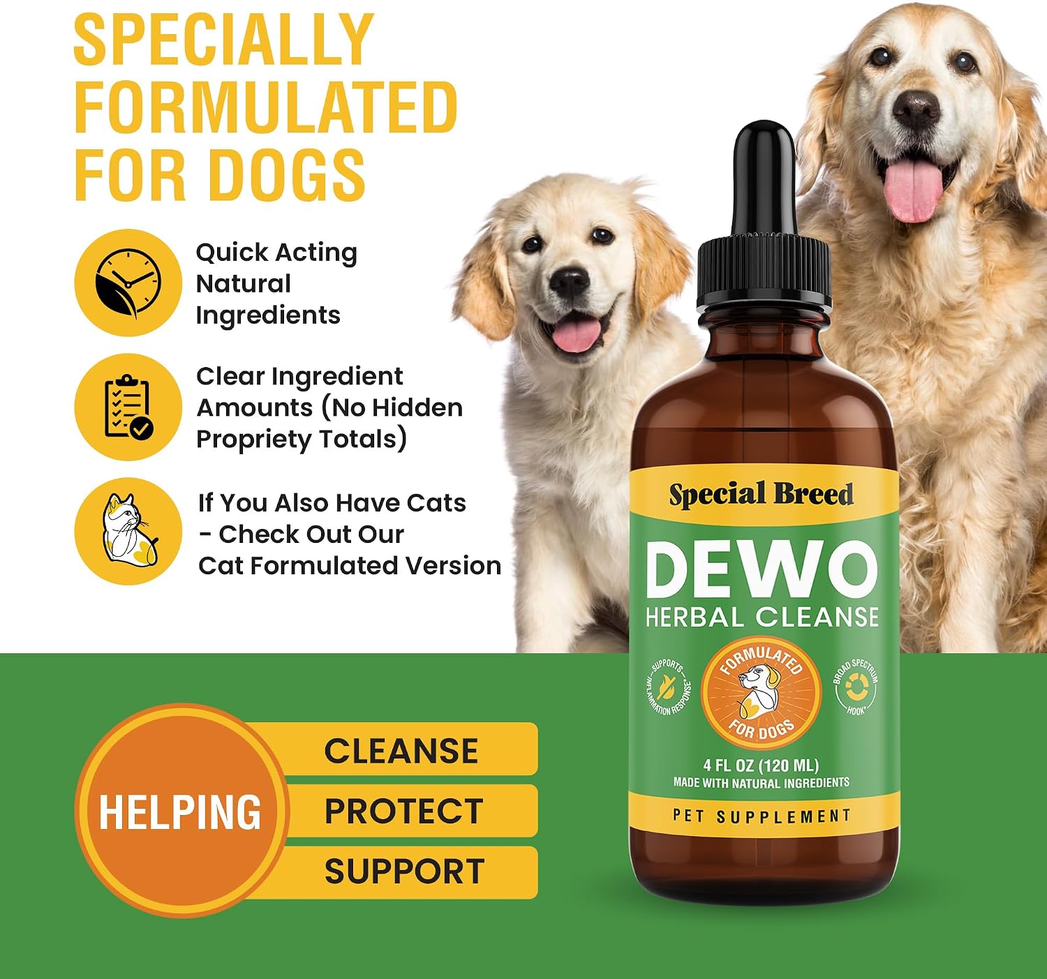 Defensa Intestinal Natural para Perros - Suplemento Herbal con Ajenjo y Nogal Negro, 118 ml (4 oz)