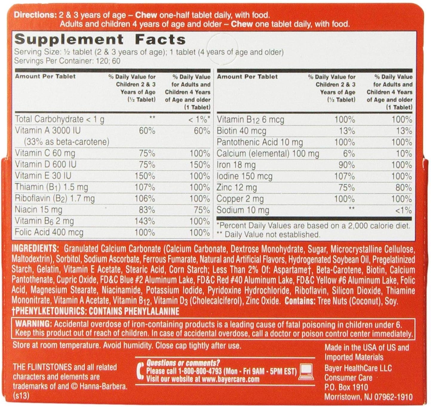 Flintstones Multivitamínico Masticable Completo, 60 pastillas (Paquete de 2)