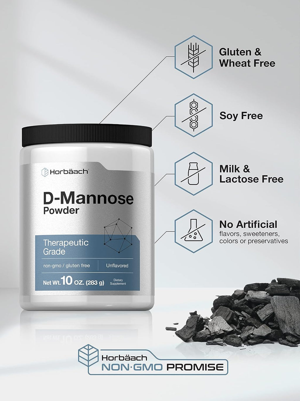 Horbaach D-Manosa en Polvo | 283 g | Sin Sabor | Vegetariano, Sin Gluten