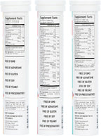 Effervescent Variety Pack with Vitamin C 1000mg, Magnesium + B Complex, Multivitamin + Biotin, 3-Pack, 60 Tablets