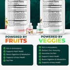 Fruits & Veggies Cápsulas - Superalimento Natural con Vitaminas y Minerales - Suplemento de Frutas y Verduras para Adultos (Paquete de 6, 90 Cápsulas cada uno)