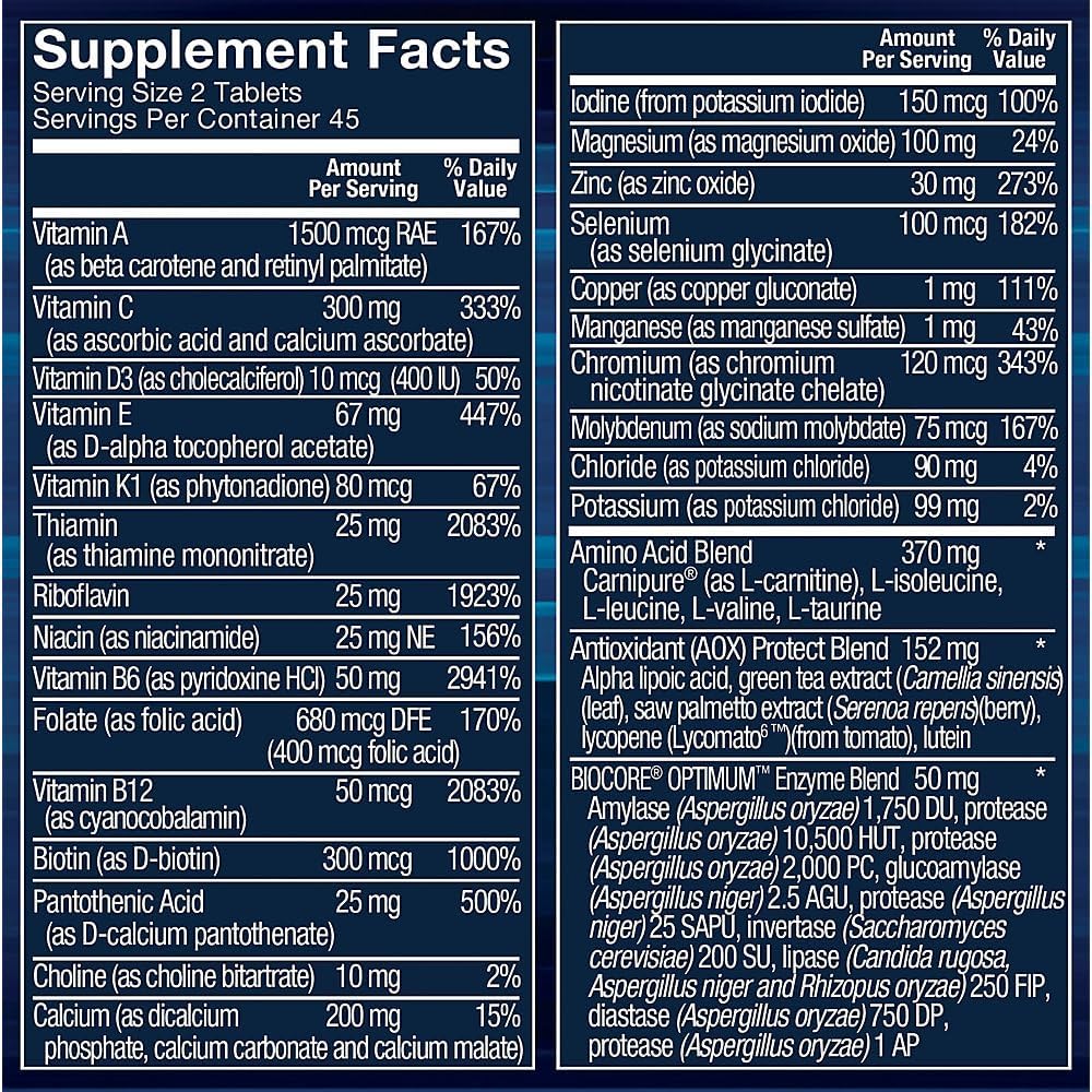 BodyTech Ultimate Man Elite Multivitamin - Complejo Multivitamínico para Hombres Activos, 90 Comprimidos