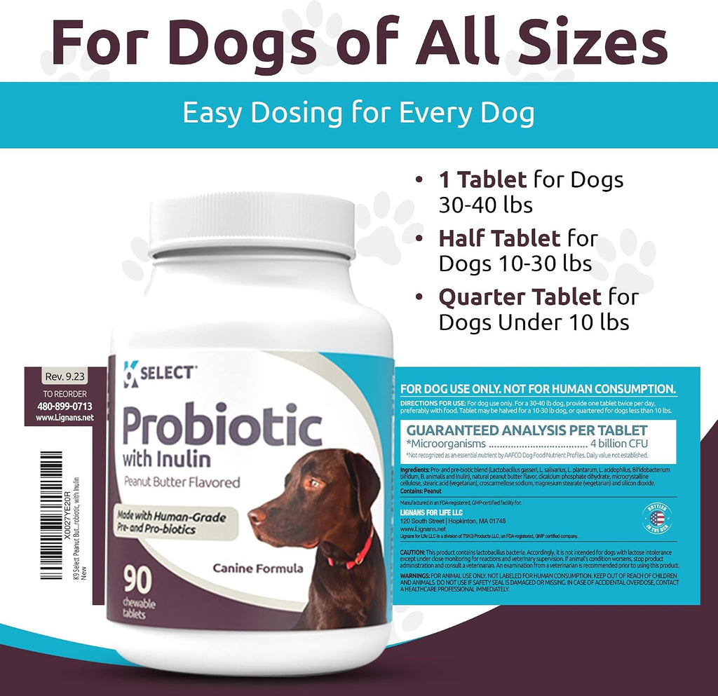 K9 Select Probióticos para Perros con Inulina – 90 Comprimidos