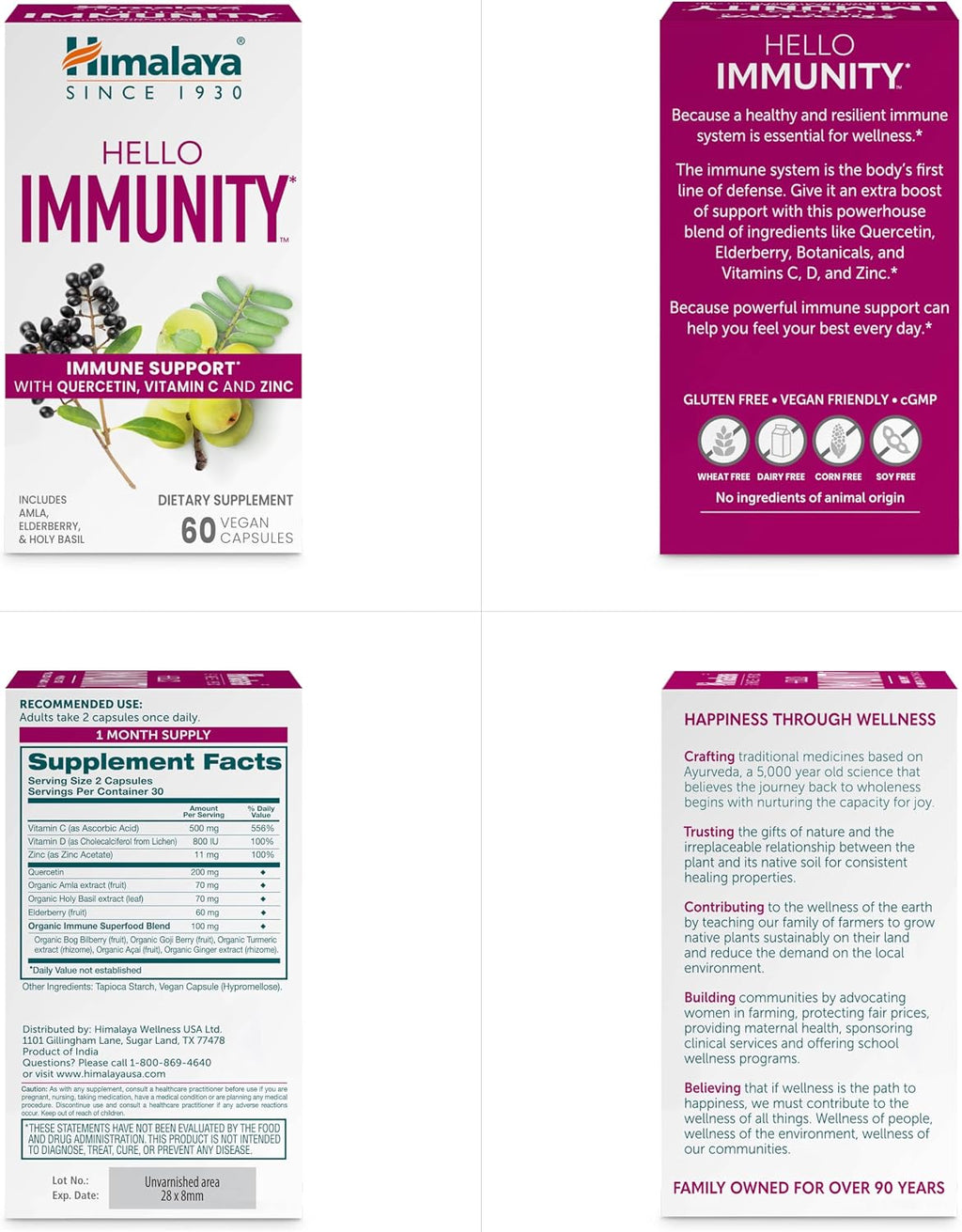 Himalaya Hello Immunity con Quercetina - 60 Comprimidos (500 mg) - Suplemento de Apoyo Inmunológico con Bioflavonoides y Antioxidantes - Vegano, No-GMO, Sin Gluten