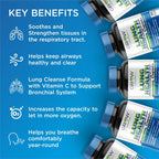 Grow Vitamin Lung Health - Suplemento Respiratorio con Vitamina C, 60 Cápsulas