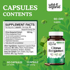 Wild & Organic Cápsulas de Bergamota Cítrica - Apoyo Antioxidante - 60 Cápsulas