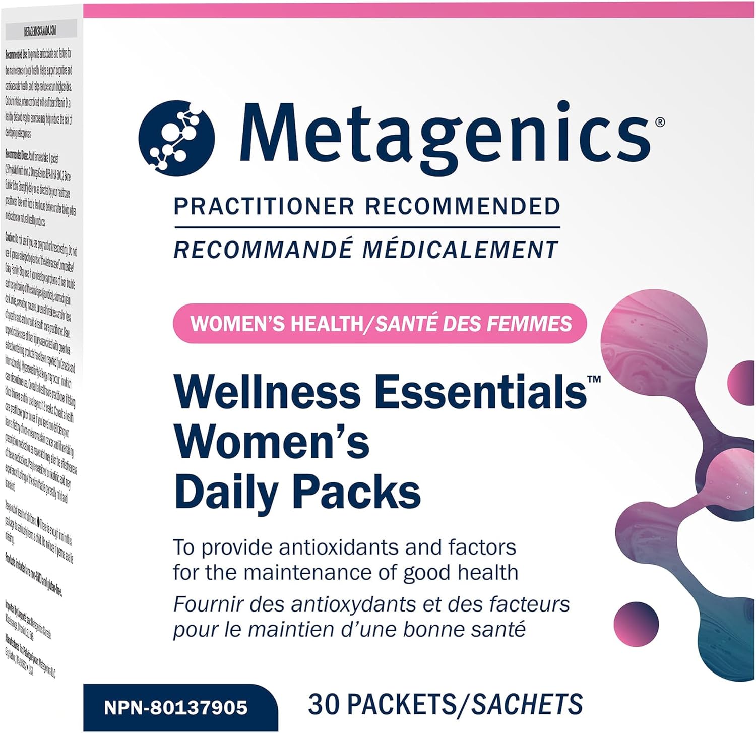 Metagenics Wellness Essentials Women’s - Sobres Diarios - Multivitamínico, Omega-3 y Antioxidantes - No-GMO, Sin Gluten (30 Sobres)