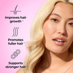 HUM Hair Strong Daily Hair Growth Gummies con Biotina, Zinc, Vitamina B12, 60 Gominolas