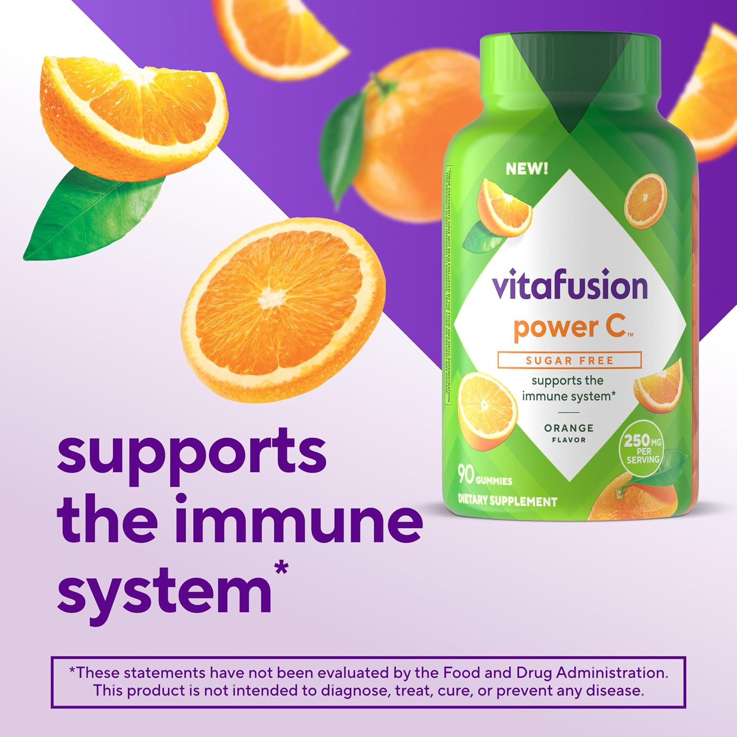 Vitafusion Sugar Free Power C Gominolas de Vitamina C, 90 unidades