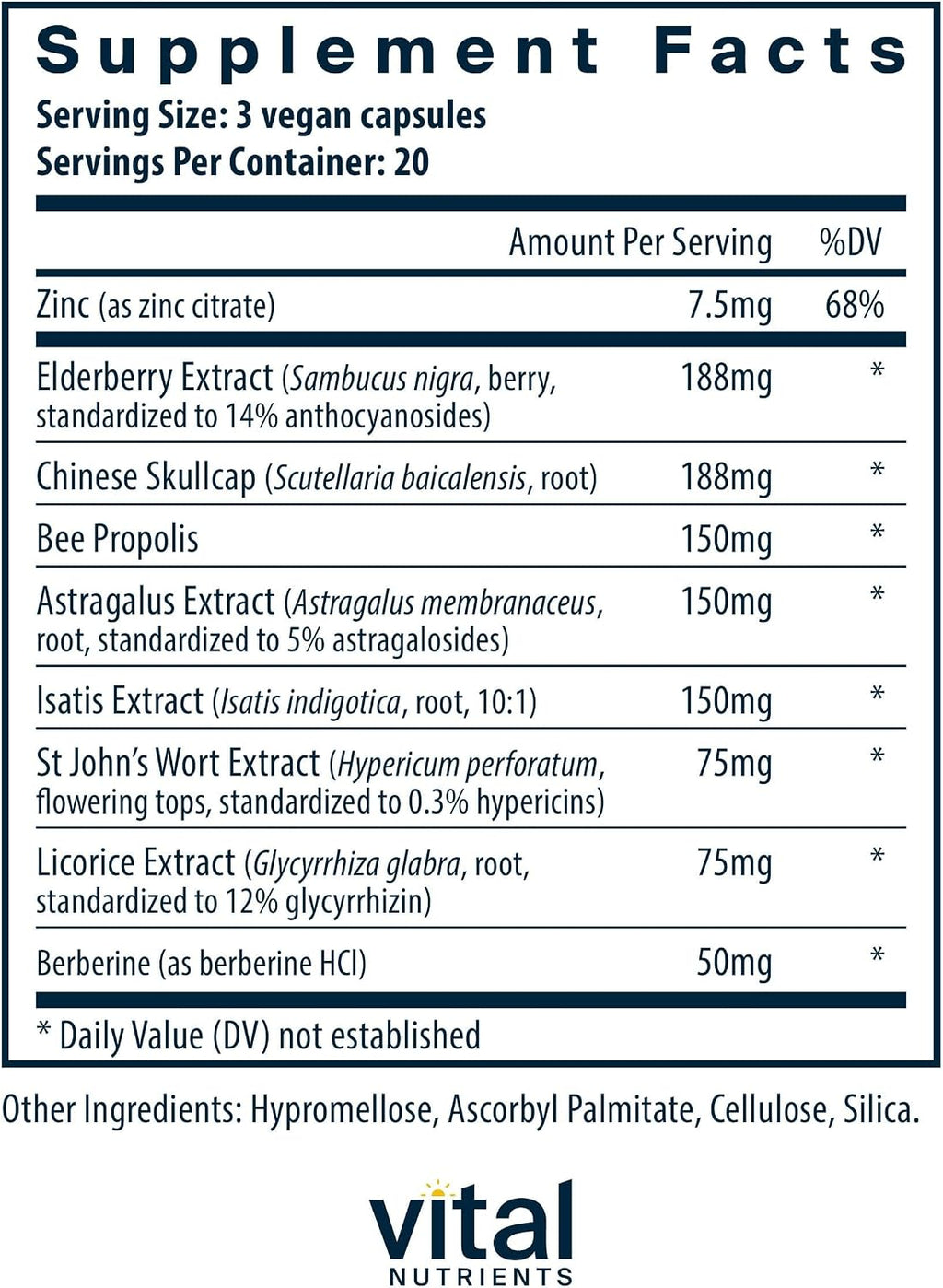 Vital Nutrients ViraCon - Apoyo Inmunitario con Zinc y Hierbas - 60 Cápsulas
