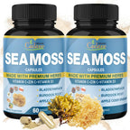 Organic Cadane - Cápsulas de Musgo Marino Orgánico con Vitamina C, D3 y Zinc (2 Envases)