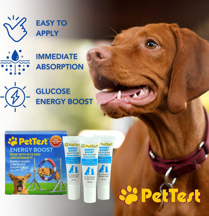 PetTest Energy Boost Glucosa SOS 3x10ml con B12 y Antioxidantes para Perros y Gatos – Image 2