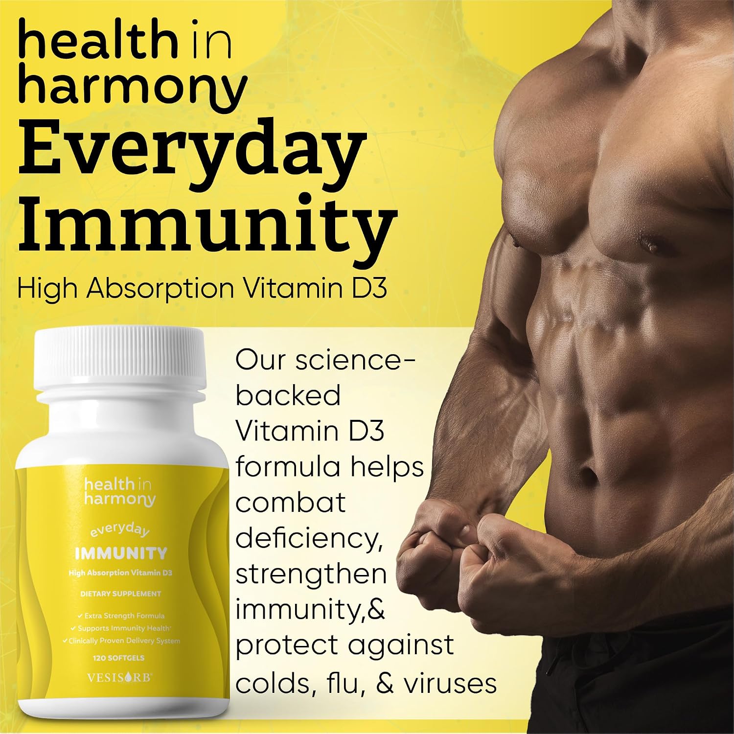 Everyday Immunity Vitamina D3 4000 IU - 60 Cápsulas Blandas con VESIsorb®