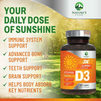 Vitamina D3 5000 UI (125 mcg) por Porción - Triple Potencia - Apoyo Inmunológico, Huesos, Dientes y Músculos - Vegano, Sin Gluten, Sabor a Frambuesa - 120 Comprimidos Masticables
