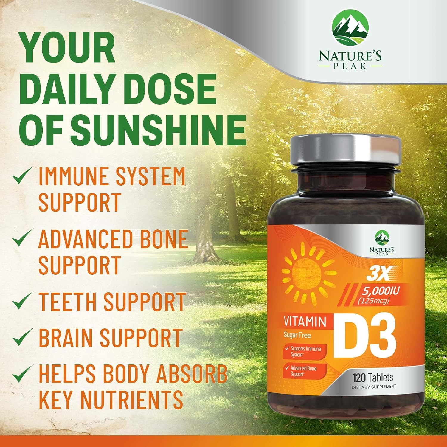 Vitamina D3 5000 UI (125 mcg) por Porción - Triple Potencia - Apoyo Inmunológico, Huesos, Dientes y Músculos - Vegano, Sin Gluten, Sabor a Frambuesa - 120 Comprimidos Masticables