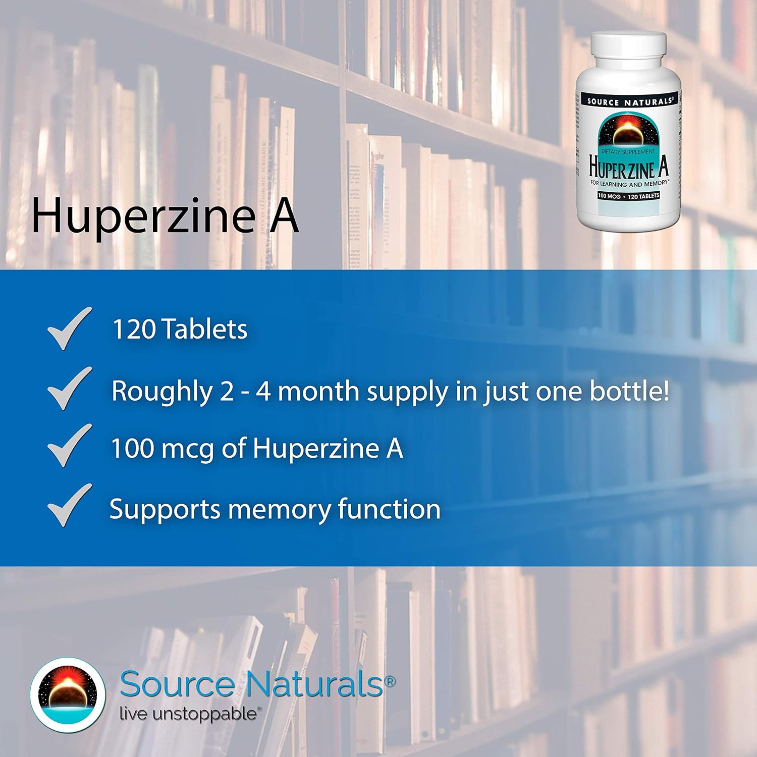 Source Naturals Huperzine A 100 mcg - 120 Comprimidos