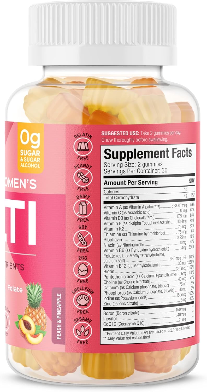 SUKU Multivitamínico Completo para Mujeres - 60 Gominolas sabor Piña y Melocotón