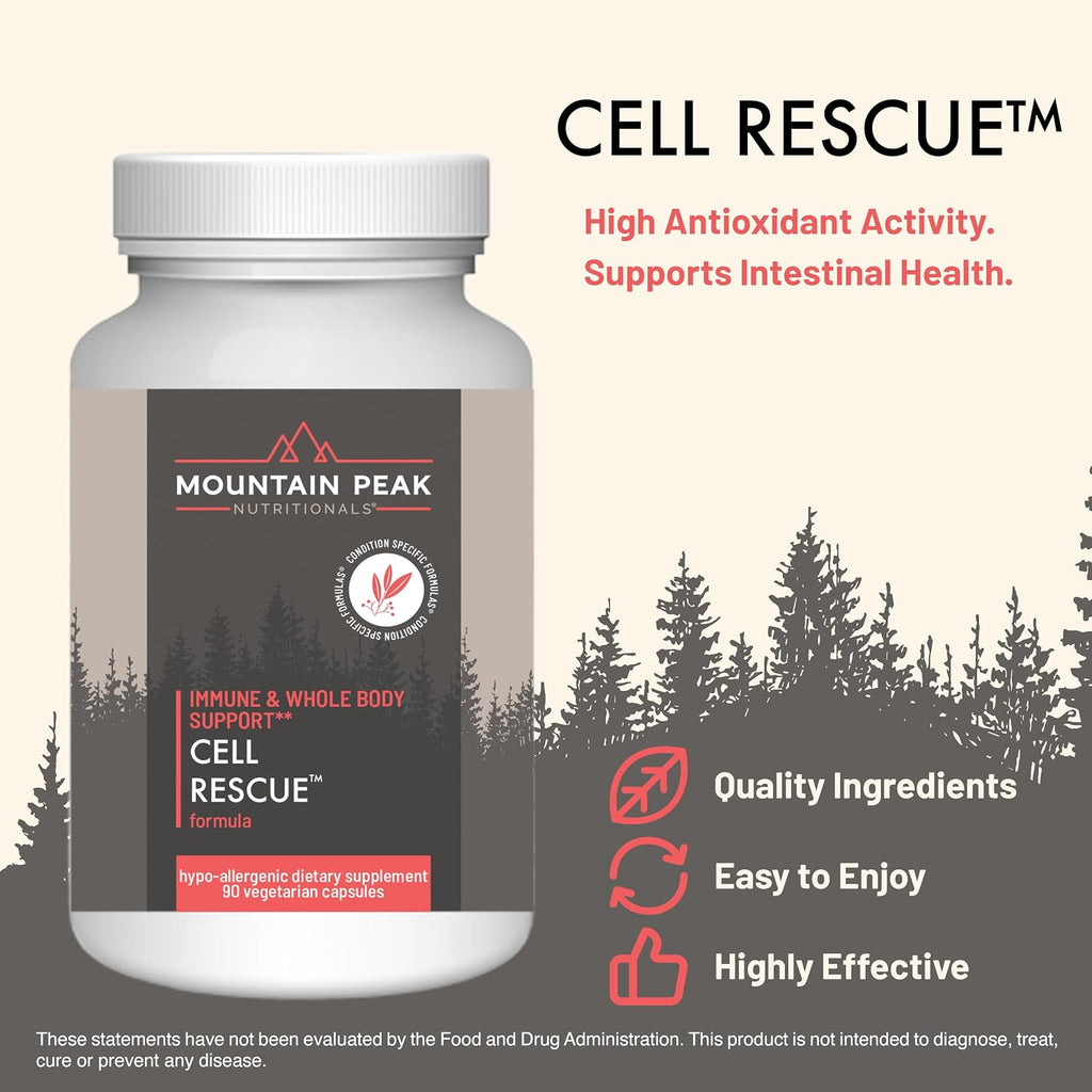 Mountain Peak Nutritionals Cell Rescue – Antioxidante con Cúrcuma, Jengibre y Bromelina – Apoyo Inmunológico y Salud Intestinal (90 Cápsulas)