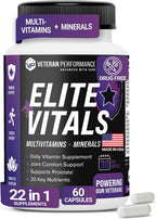 Elite Vitals – Multivitamínico Diario para Hombre con Vitamina B12, Zinc, Saw Palmetto y 20+ Vitaminas – 60 Cápsulas