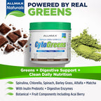 ALLMAX CytoGreens Super Greens en Polvo, Acai Berry Green Tea, 30 porciones