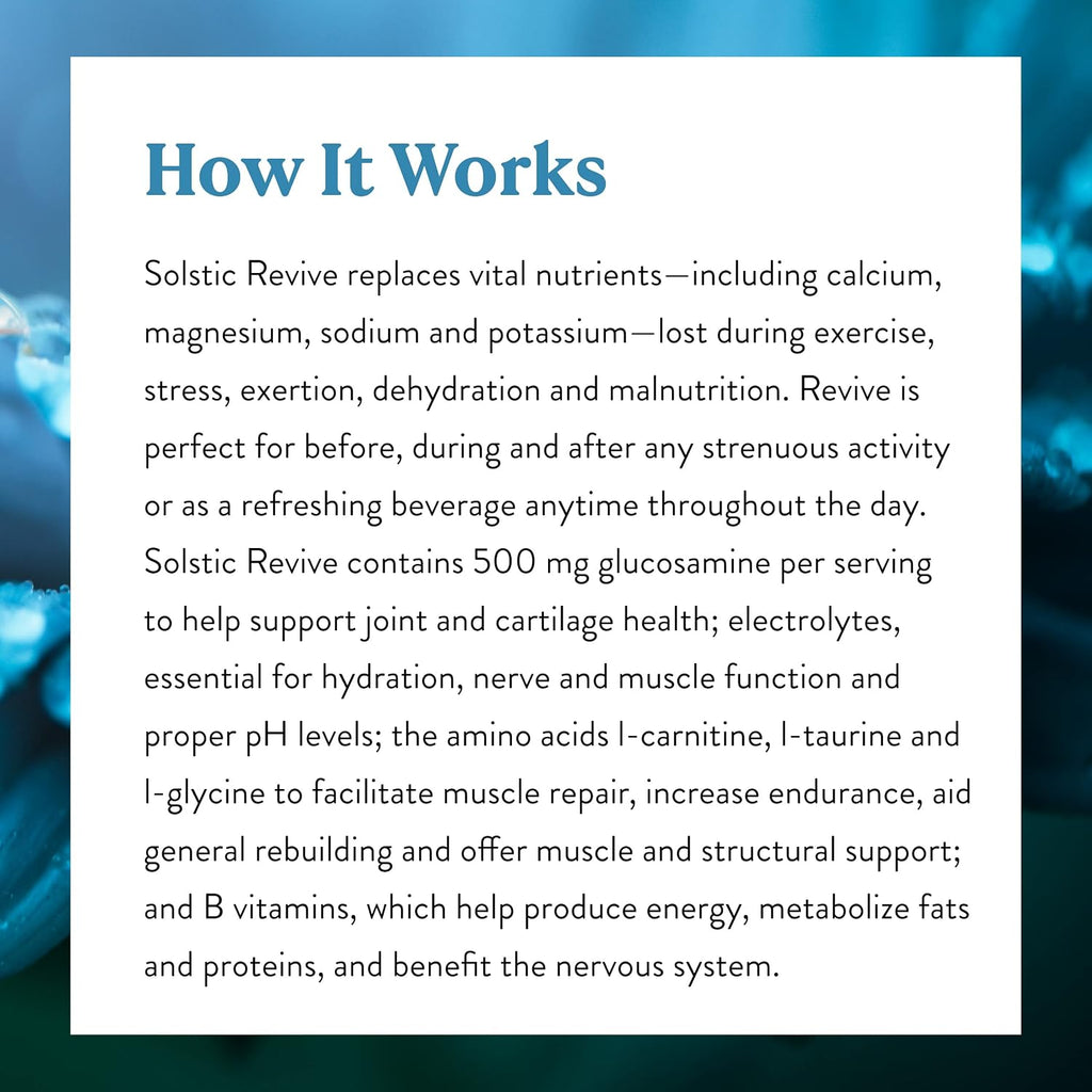 Nature's Sunshine Solstic Revive - 30 Sobres de Bebida Recuperadora Post-Entreno
