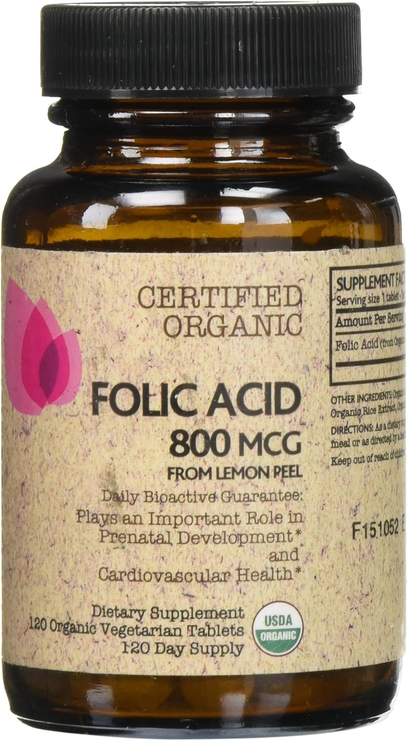 Futurebiotics Ácido Fólico Orgánico Certificado - 120 Comprimidos