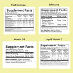 CHILDLIFE ESSENTIALS Immune Support 4-Pack - Pack de vitaminas y minerales líquidos para niños, con vitamina D3, vitamina C, First Defense y Equinácea