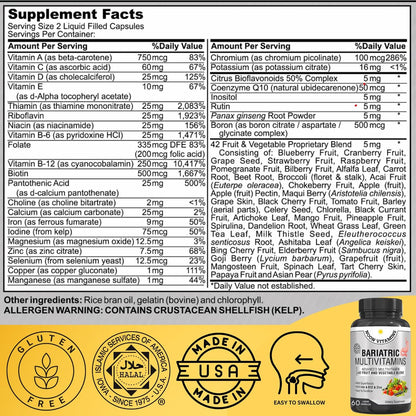 NOON VITAMINS Multivitamínico bariátrico con hierro – 60 cápsulas líquidas – Image 2