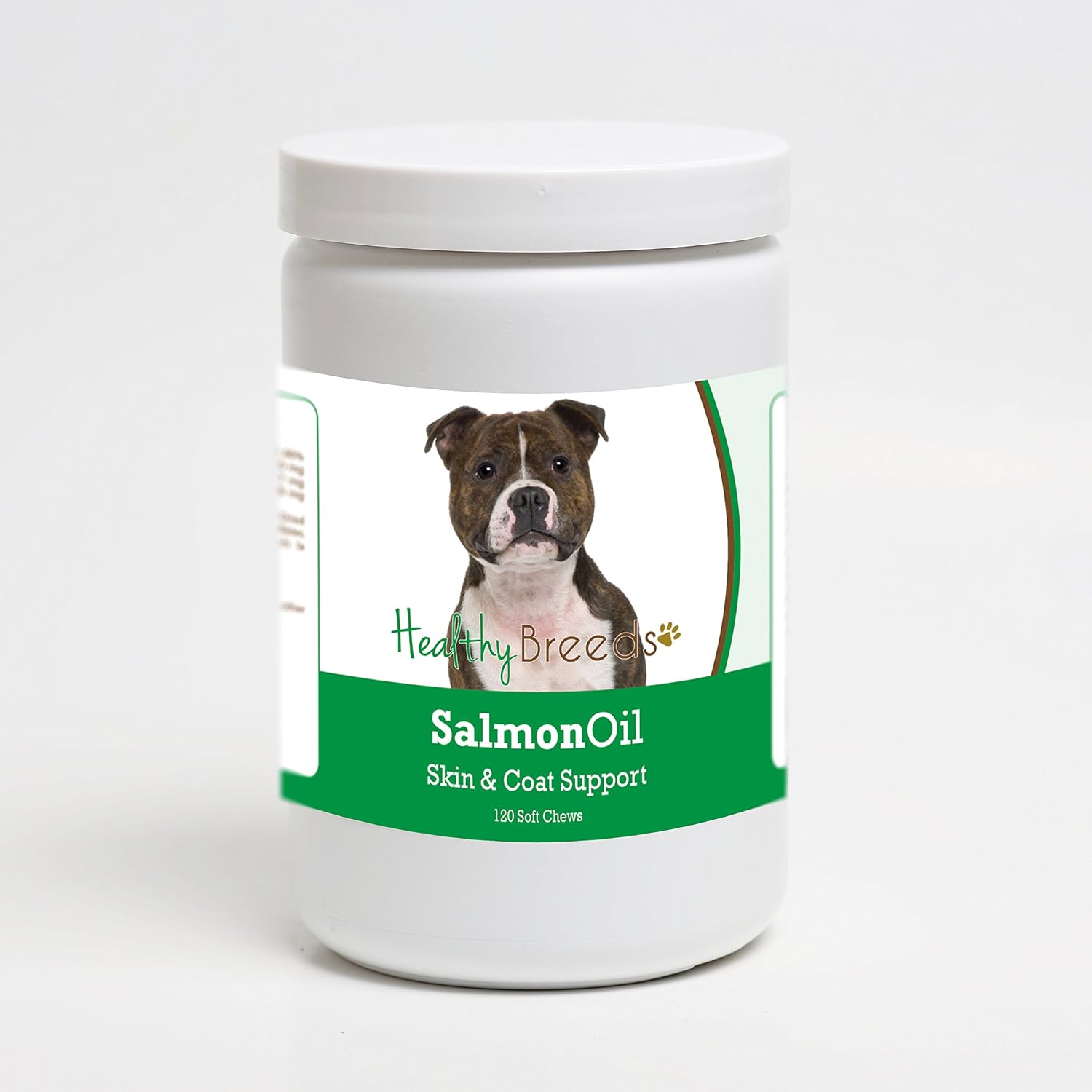 Healthy Breeds Staffordshire Bull Terrier - Snacks blandos de aceite de salmón, 120 unidades
