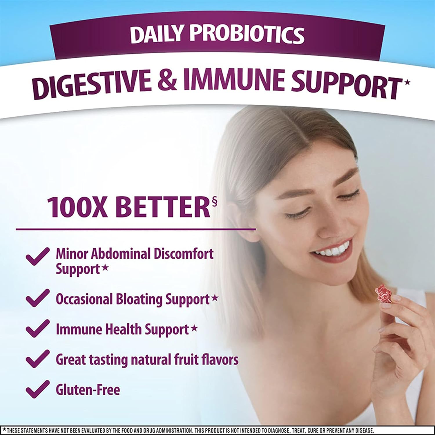 Digestive Advantage Gominolas Probióticas Diarias para Salud Digestiva e Inmunológica, Sabor Superfruit, 180 unidades (Envase de 2)