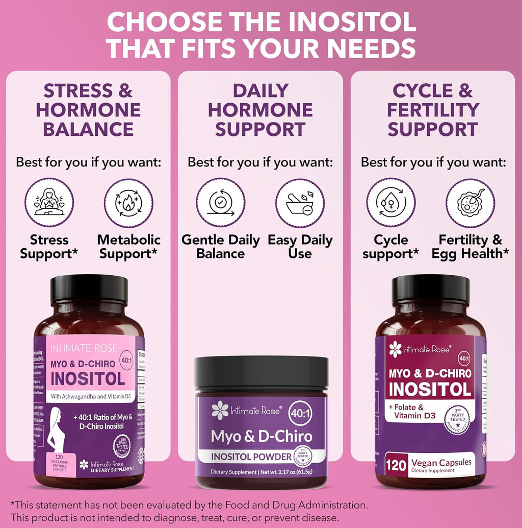 Intimate Rose Myo-Inositol & D-Chiro Inositol 40:1 con Vitamina D y Ashwagandha