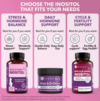 Intimate Rose Myo-Inositol y D-Chiro Inositol 40:1 con Vitamina D y Ashwagandha, 3 botes
