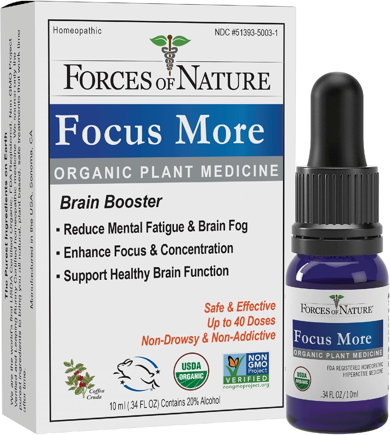 Focus More de Forces of Nature - Tintura Sublingual Orgánica para el Apoyo Cognitivo