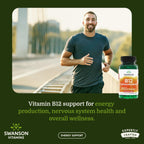 Swanson Vitamina B12 Cianocobalamina 500 mcg (250 Cápsulas Veganas)