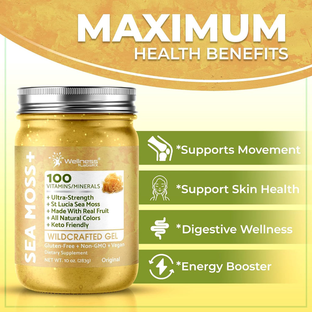 WELLNESS LABSRX Gel de Musgo Marino Irlandés - Sabor Original - 10 oz (283 g)