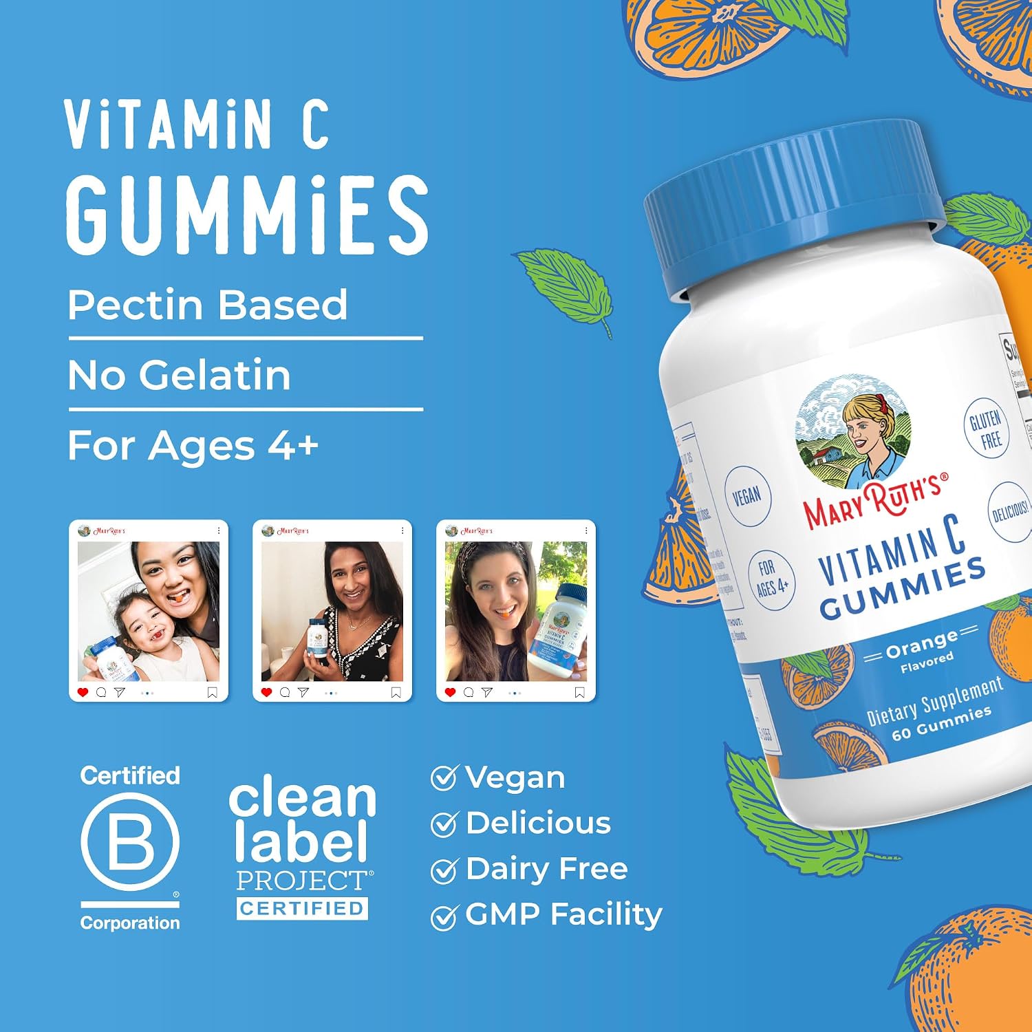 MaryRuth Organics Gomitas de Vitamina C Veganas - 60 Gomitas