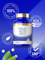 Carlyle Ácido Fólico 800 mcg – 400 Comprimidos Vegetarianos
