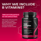 Suplemento de TMG Trimethylglycine con Complejo B Metilado - 500mg de Betaína TMG con Cofactores de Vitaminas B Metiladas para Apoyo de Homocisteína, Corazón e Hígado - Vegano y No GMO (Suministro de 2 Meses)