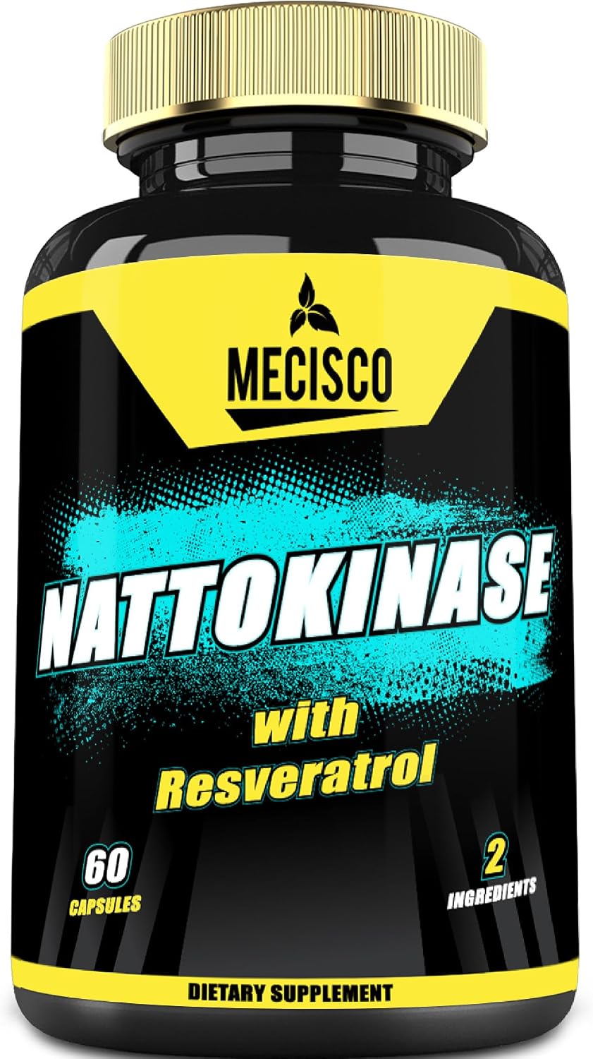 Mecisco Nattokinase con Trans-Resveratrol - 60 Cápsulas - No OGM, Sin Gluten