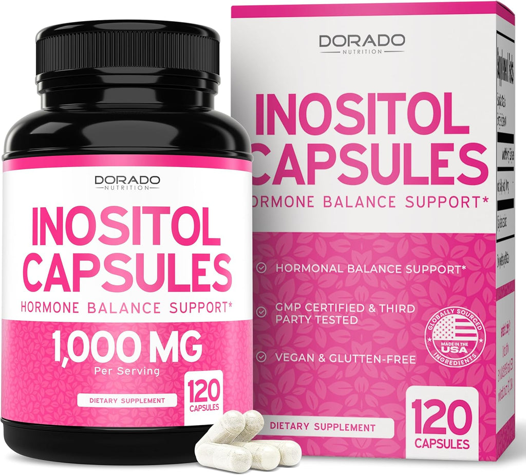 Cápsulas de Inositol (Myo-Inositol) 1000 mg por dosis, 120 cápsulas