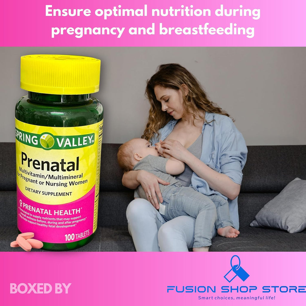 Vitaminas Prenatales - Multivitamínico Multimineral para Embarazadas y Mujeres en Lactancia - 100 Comprimidos
