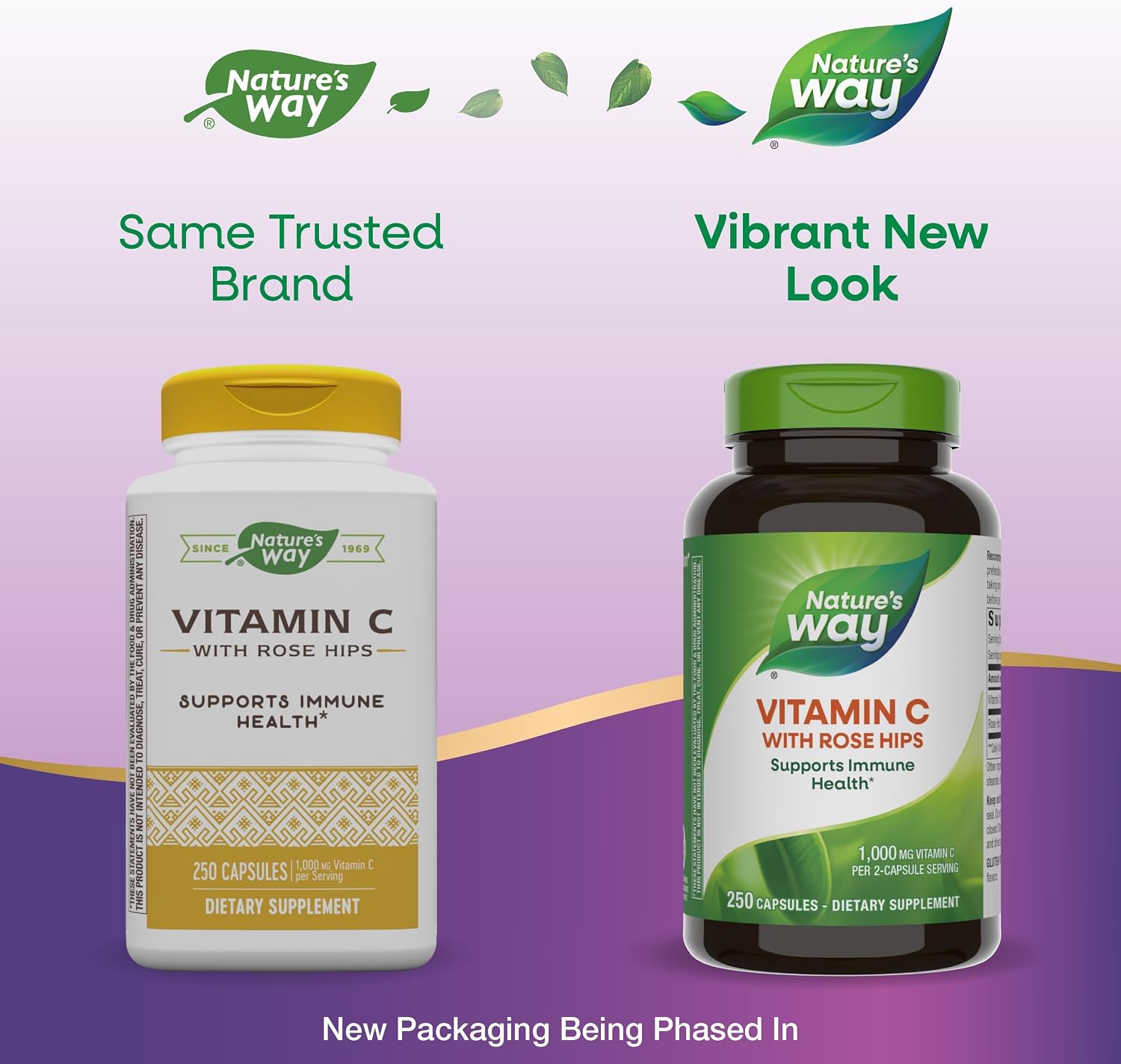 Nature's Way Vitamina C con Escaramujo - Alta Potencia - 250 Cápsulas (2 Envases)