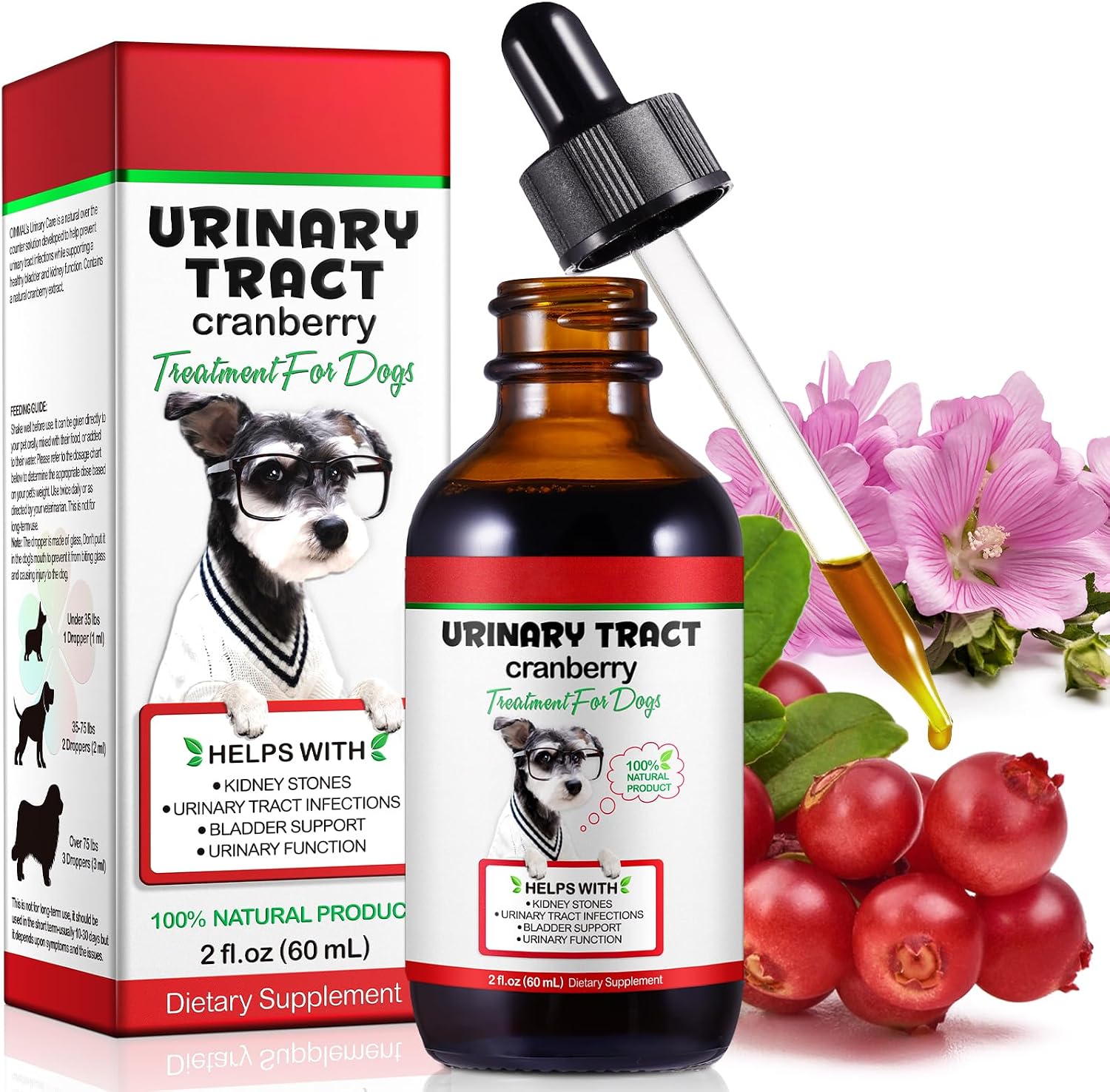 Gotas de Alivio para la Tos de las Perreras en Perros - Suplemento Herbal Natural 60ml