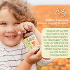 CHILDLIFE ESSENTIALS Immune Support 4-Pack - Pack de vitaminas y minerales líquidos para niños, con vitamina D3, vitamina C, First Defense y Equinácea