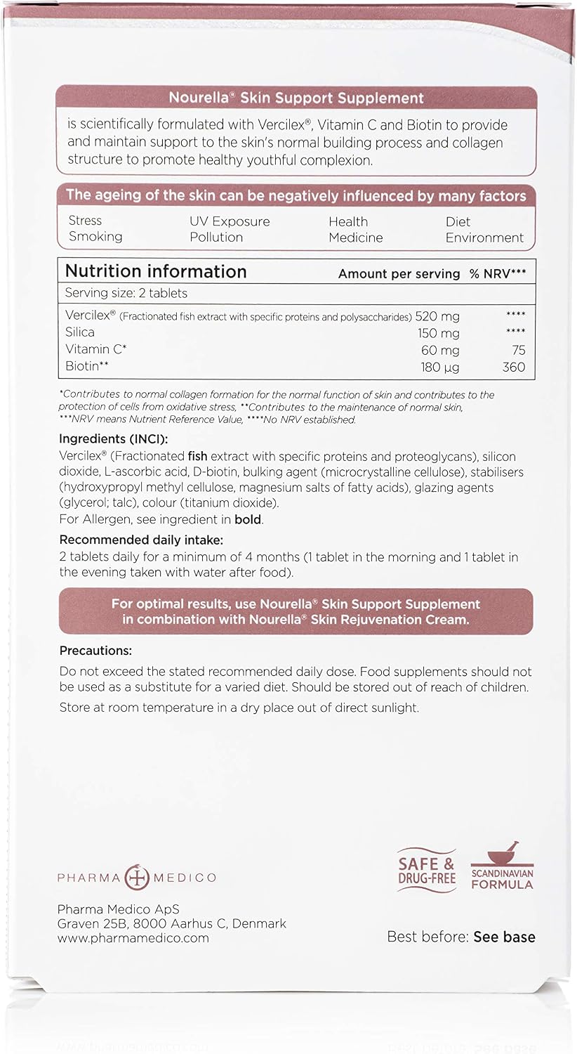 Nourella Active Skin Support - Suplemento alimenticio para la piel